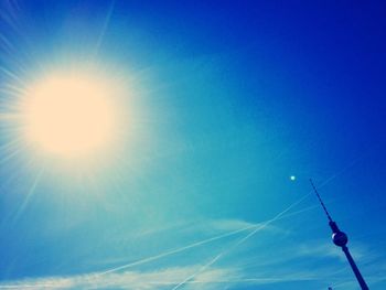 Low angle view of vapor trails in sky