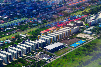 High angle view of cityscape