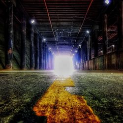 Illuminated street lights at night