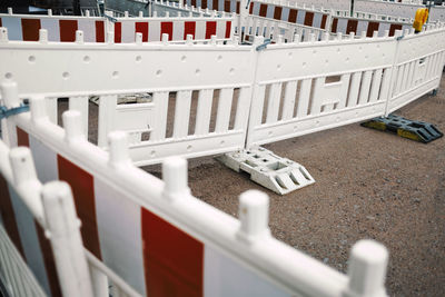 High angle view of road barrier