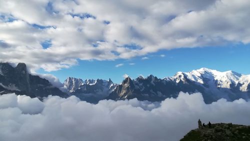 Low angle view of mountains against sky