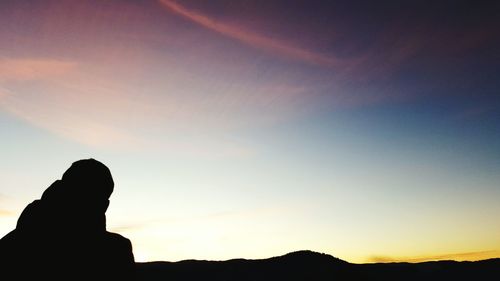 Silhouette landscape at sunset