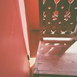 Close up of red umbrella