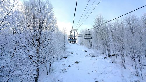 Ski lift in winter