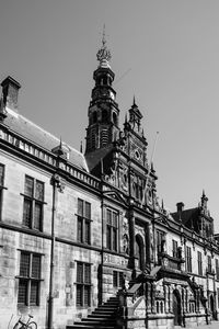 Low angle view of old building against sky