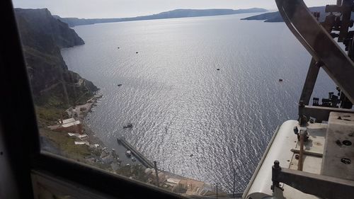 High angle view of boats in sea