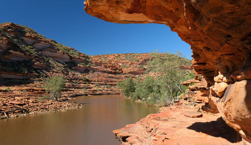 Scenic view of rock formations against sky