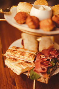 Close-up of food on table