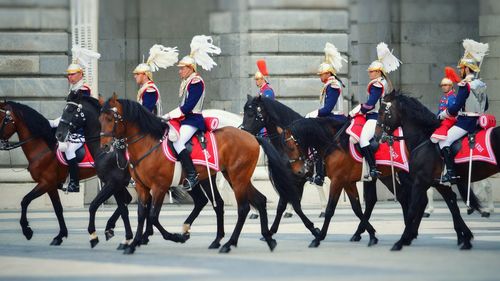 Group of people riding horses