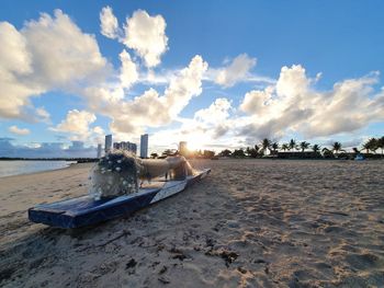 Scenic view of beach against sky