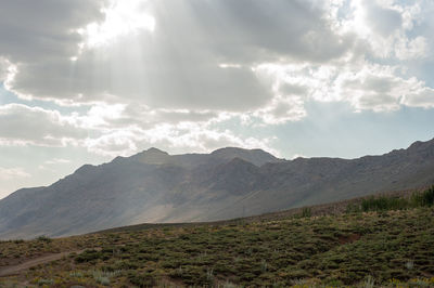 Scenic view of mountains against sky