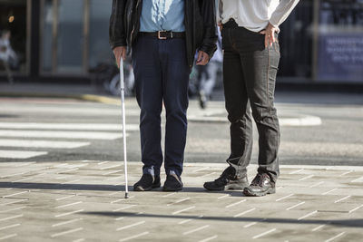 Low angle view of couple standing