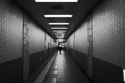 Empty corridor along walls