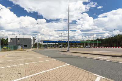 Tarnawa rzepinska, poland august 28,2020. tarnawa toll collection point, for driving on the a2 in pl