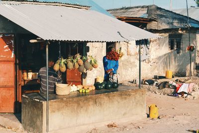 Clothes for sale at market stall