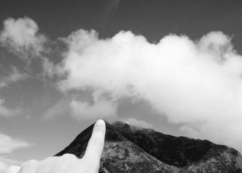 Low angle view of mountain against sky