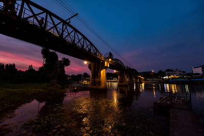 River kwai or death bridge at dusk