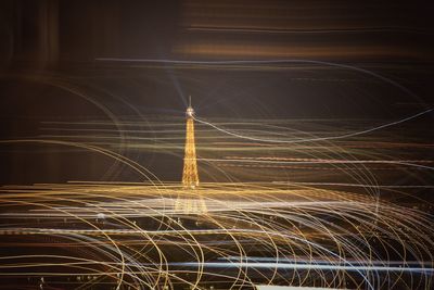 Illuminated lights at night