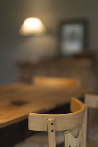 Close-up of wooden table