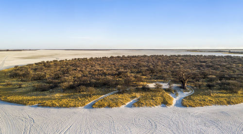 Scenic view of beach against sky