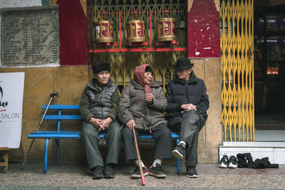 People sitting in park