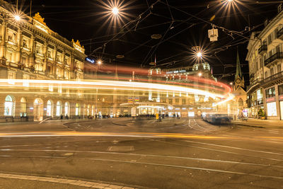 Light trails on city at night