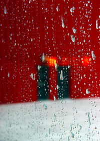 Close-up of illuminated red light
