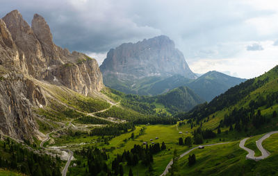 Scenic view of mountains against sky