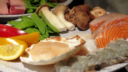 Close-up of served food