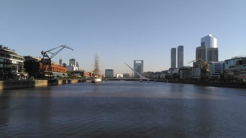 City skyline against clear sky