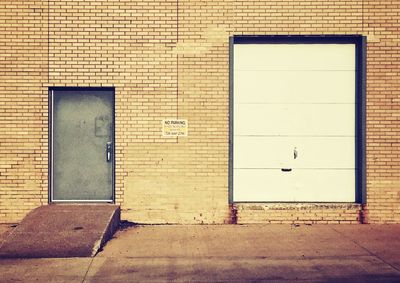 Closed door of building