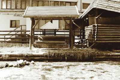 Barn in house during winter