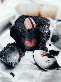 Close-up of dessert on table