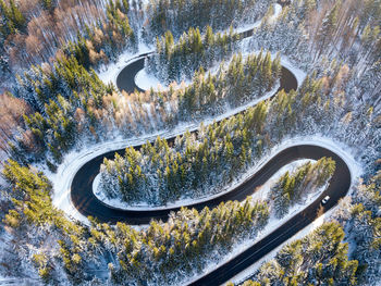 High angle view of road