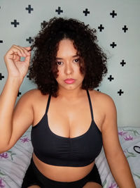 Portrait of woman at home