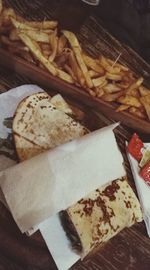 High angle view of food