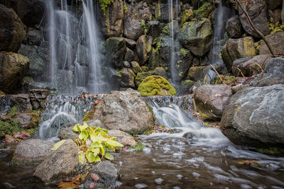 Scenic view of waterfall