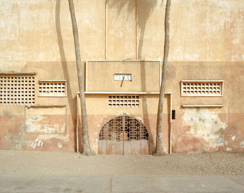 Abandoned cinema palm trees saint louis senegal 