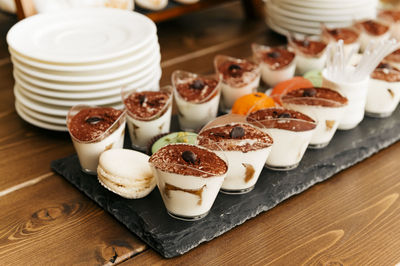 Close-up of cupcakes on table