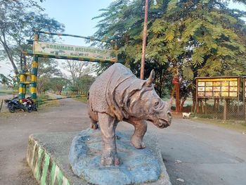 View of an animal sculpture