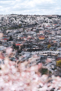 High angle view of townscape against sky