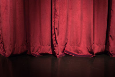 Close up of red curtain