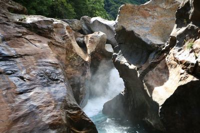 Scenic view of waterfall