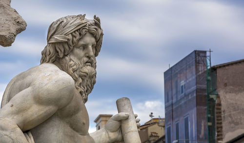 The statue of the ganges river in piazza navona in rome