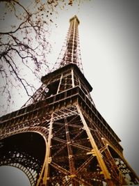Low angle view of eiffel tower