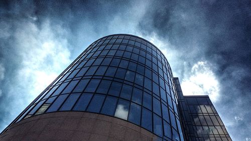 Low angle view of modern building against sky