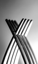 Close-up of objects on table against white background