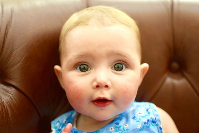 Close-up portrait of cute baby girl