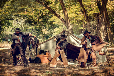 Group of people in forest