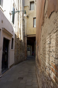 Narrow alley along buildings